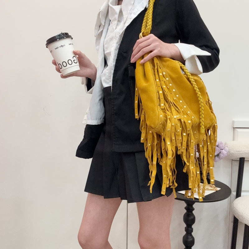 Loewe 黃色絨面革 (Suede) 手提包-1