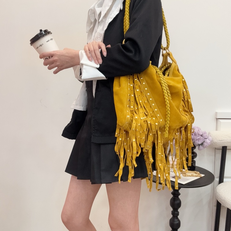 Loewe 黃色絨面革 (Suede) 手提包-2