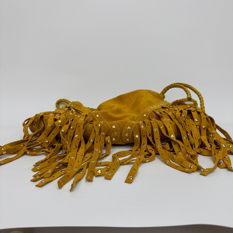 Loewe 黃色絨面革 (Suede) 手提包-7