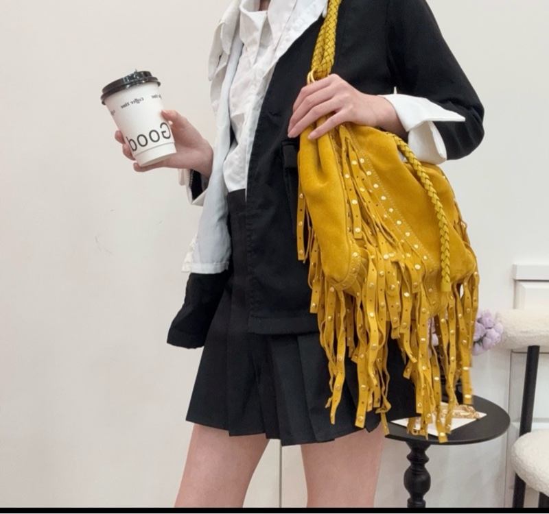 Loewe 黃色絨面革 (Suede) 手提包-1