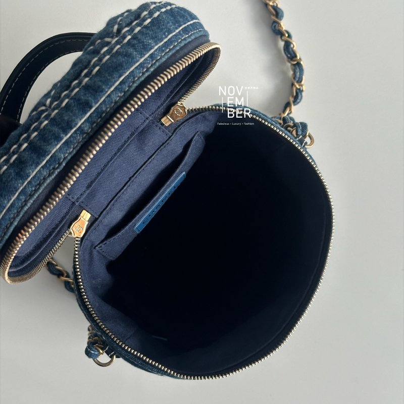 98新💙 保卡款 Chanel 香奈兒 牛仔手柄水桶包-3