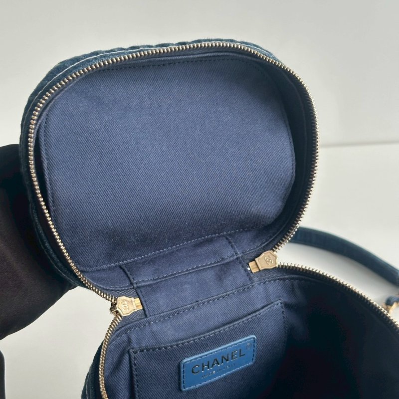 98新💙 保卡款 Chanel 香奈兒 牛仔手柄水桶包-8