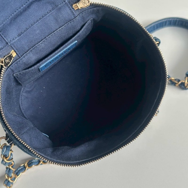 98新💙 保卡款 Chanel 香奈兒 牛仔手柄水桶包-10