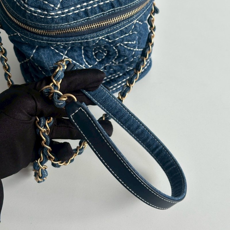 98新💙 保卡款 Chanel 香奈兒 牛仔手柄水桶包-11