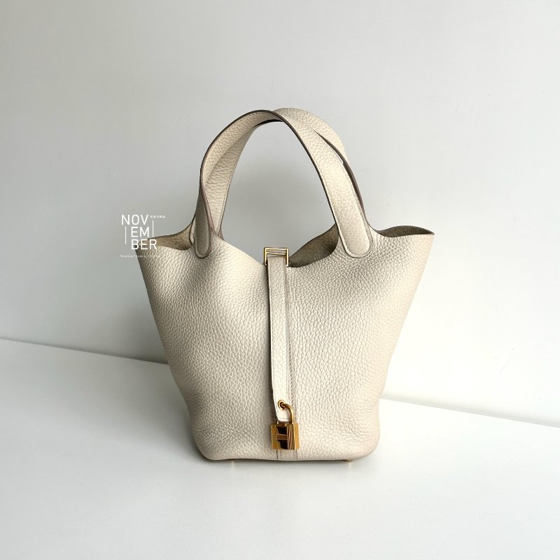 95新🤍 全配有購證🙌🏻 Hermès 愛馬仕 Picotin18 冰川白金釦-0