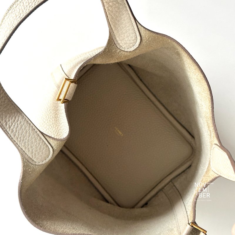 95新🤍 全配有購證🙌🏻 Hermès 愛馬仕 Picotin18 冰川白金釦-4