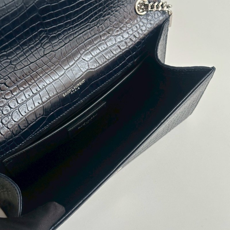 99新🆕 有購證🙌🏻 Saint Laurent YSL 聖羅蘭 流蘇包 深藍色銀釦-12