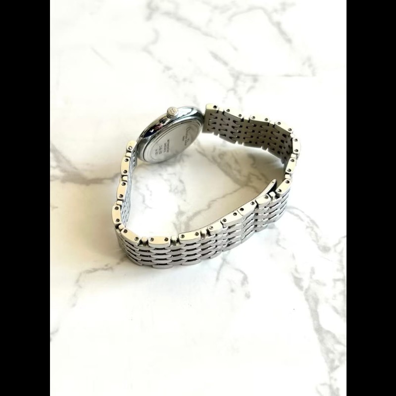 【LA LUNE】絕版稀有品 Dior灰銀色蜂巢圓盤手錶 古董錶 二手女裝腕錶 中古錶-6