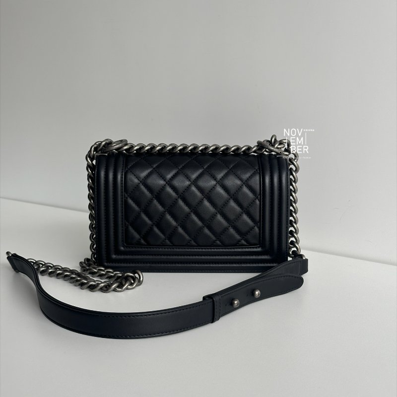 98新✨ 全配有購證🙌🏻 保卡款 Chanel 香奈兒 Le Boy 20 黑銀-4