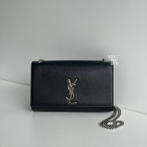 98新✨ 有購證🙌🏻 Saint Laurent YSL 聖羅蘭 信封包 黑色銀釦