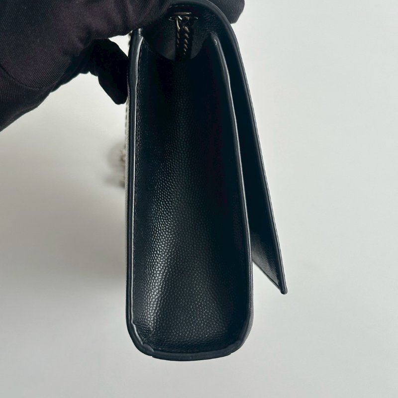 98新✨ 有購證🙌🏻 Saint Laurent YSL 聖羅蘭 信封包 黑色銀釦-7