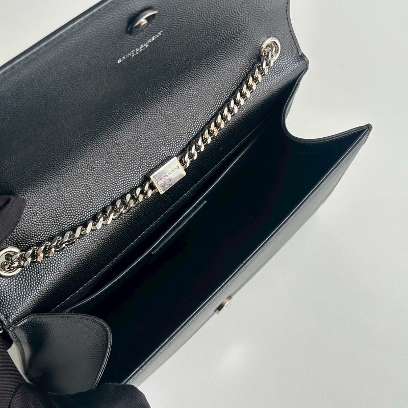 98新✨ 有購證🙌🏻 Saint Laurent YSL 聖羅蘭 信封包 黑色銀釦-8