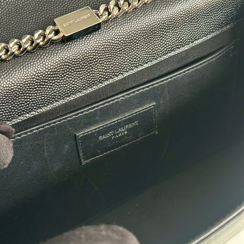 98新✨ 有購證🙌🏻 Saint Laurent YSL 聖羅蘭 信封包 黑色銀釦-9
