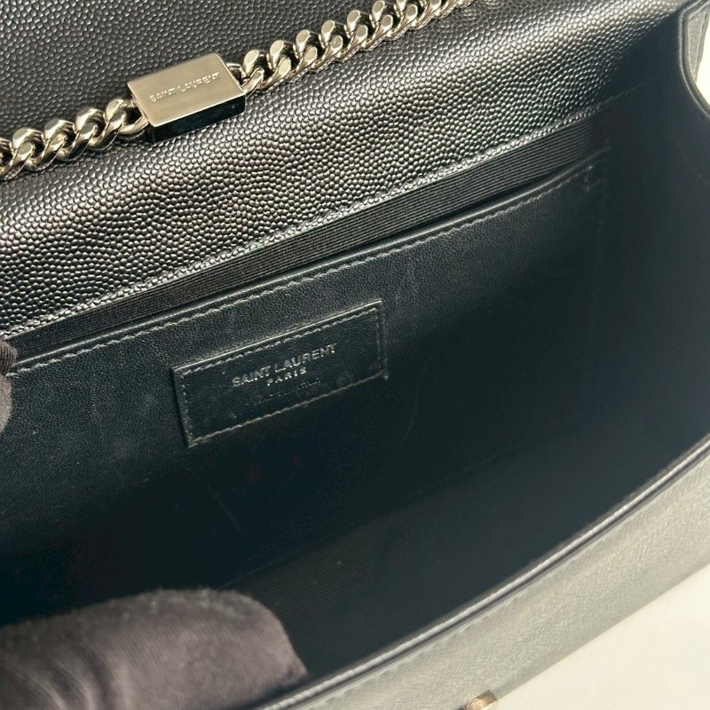98新✨ 有購證🙌🏻 Saint Laurent YSL 聖羅蘭 信封包 黑色銀釦-10