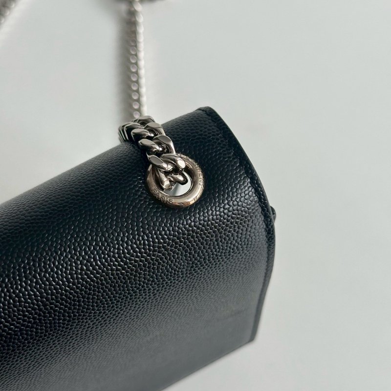 98新✨ 有購證🙌🏻 Saint Laurent YSL 聖羅蘭 信封包 黑色銀釦-14