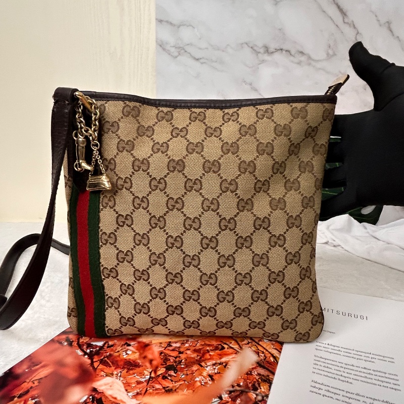 Gucci 雙G 帆布 Jolicoeur 郵差包斜背包-5