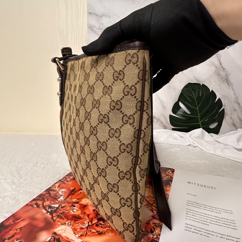 Gucci 雙G 帆布 Jolicoeur 郵差包斜背包-9