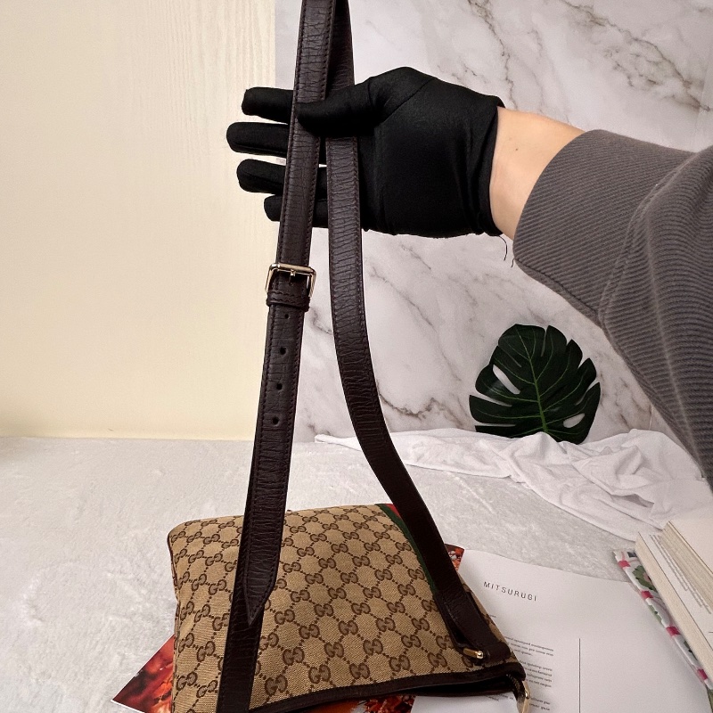 Gucci 雙G 帆布 Jolicoeur 郵差包斜背包-14