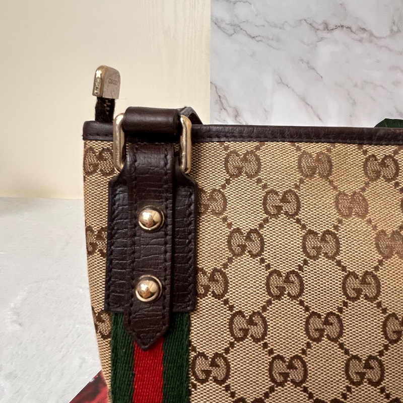 Gucci 雙G 帆布 Jolicoeur 郵差包斜背包-15