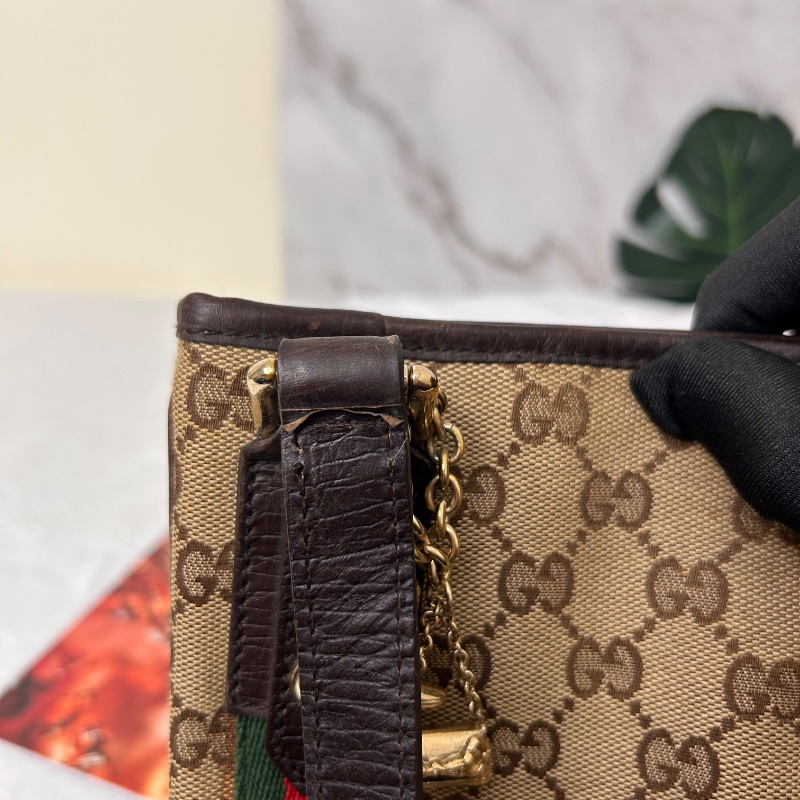 Gucci 雙G 帆布 Jolicoeur 郵差包斜背包-21