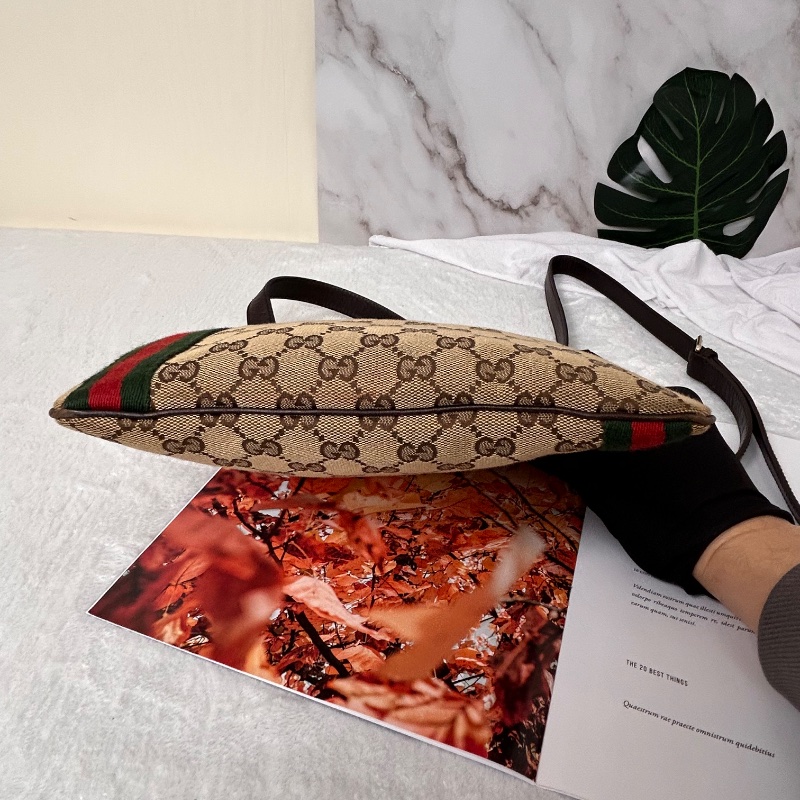 Gucci 雙G 帆布 Jolicoeur 郵差包斜背包-24