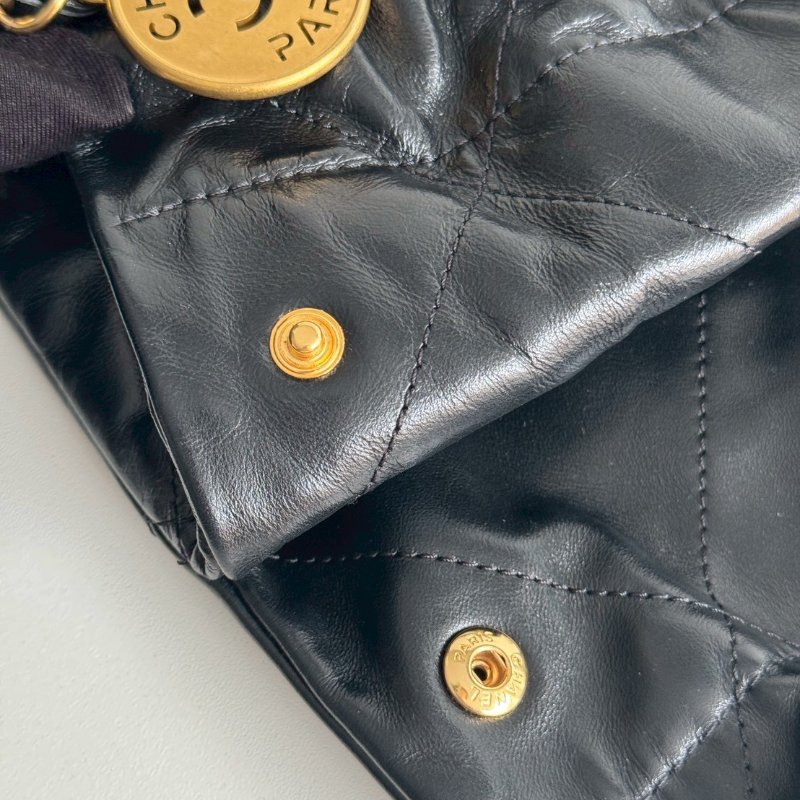 99新🆕 芯片款🖤 Chanel 香奈兒 22 bag 中號 黑色金釦-8