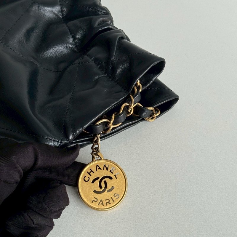 99新🆕 芯片款🖤 Chanel 香奈兒 22 bag 中號 黑色金釦-10