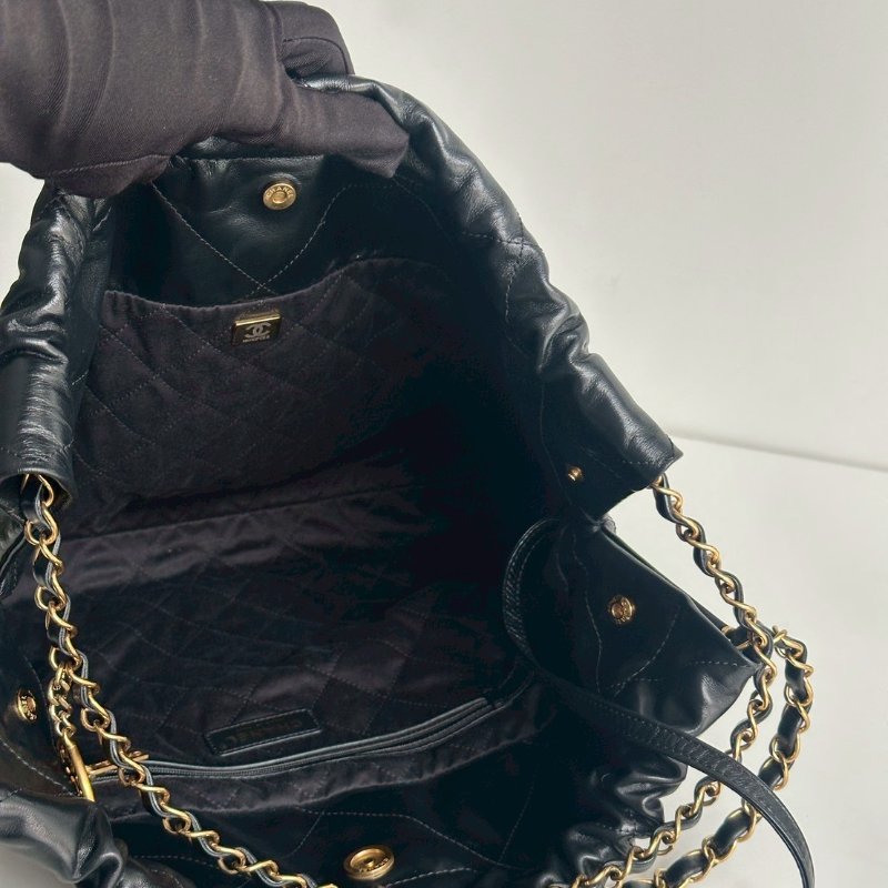 99新🆕 芯片款🖤 Chanel 香奈兒 22 bag 中號 黑色金釦-14