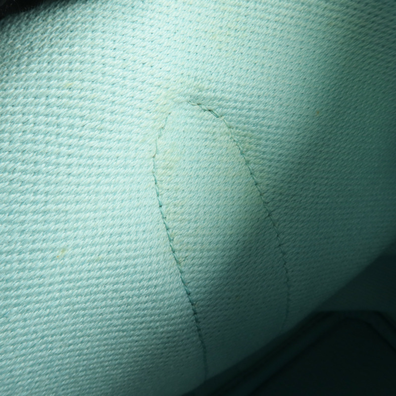 HERMES Negonda皮革/帆布Garden Party PM銀扣手挽袋Bleu Atoll-15