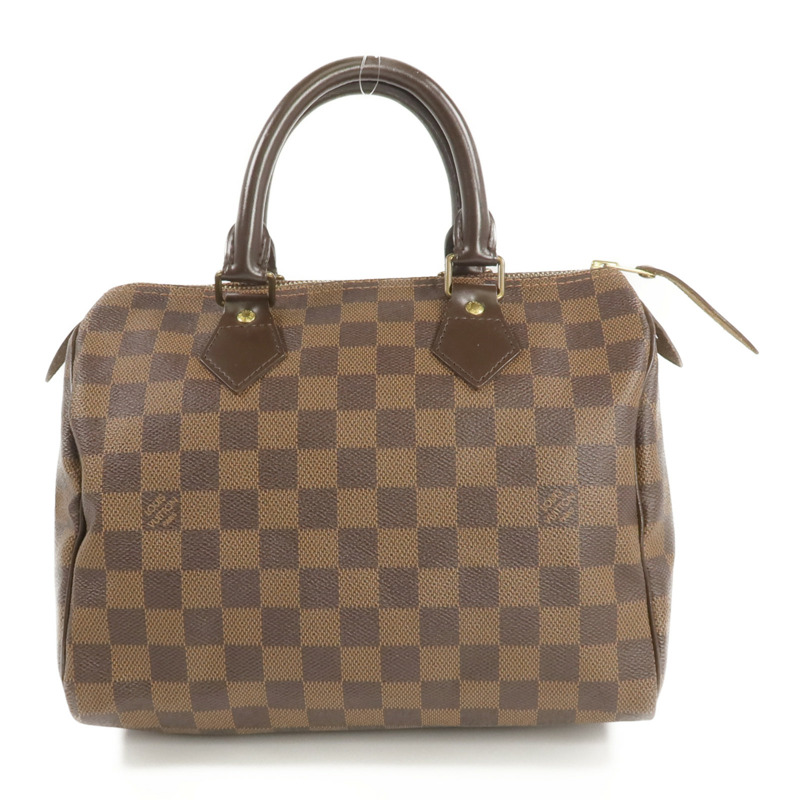 LOUIS VUITTON Damier Speedy 25金扣手挽袋-1