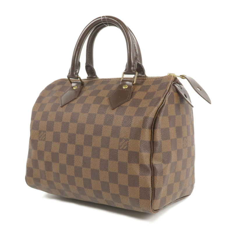 LOUIS VUITTON Damier Speedy 25金扣手挽袋-2