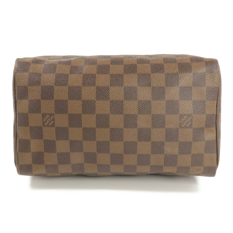 LOUIS VUITTON Damier Speedy 25金扣手挽袋-3