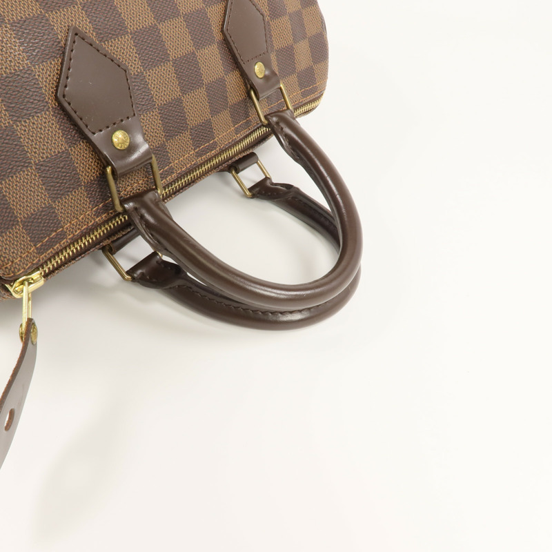 LOUIS VUITTON Damier Speedy 25金扣手挽袋-4