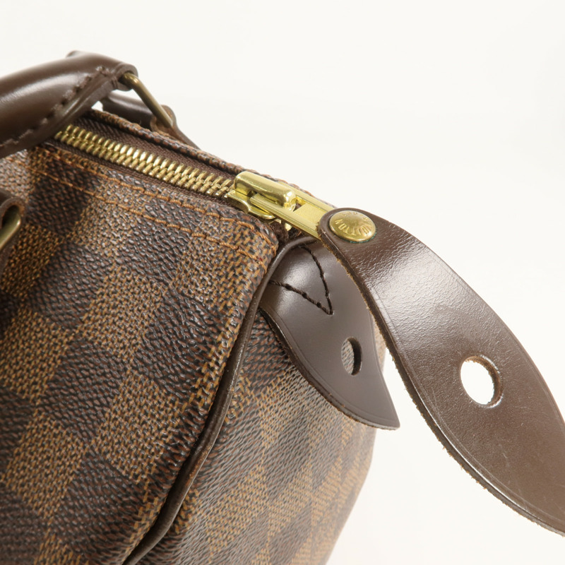 LOUIS VUITTON Damier Speedy 25金扣手挽袋-5