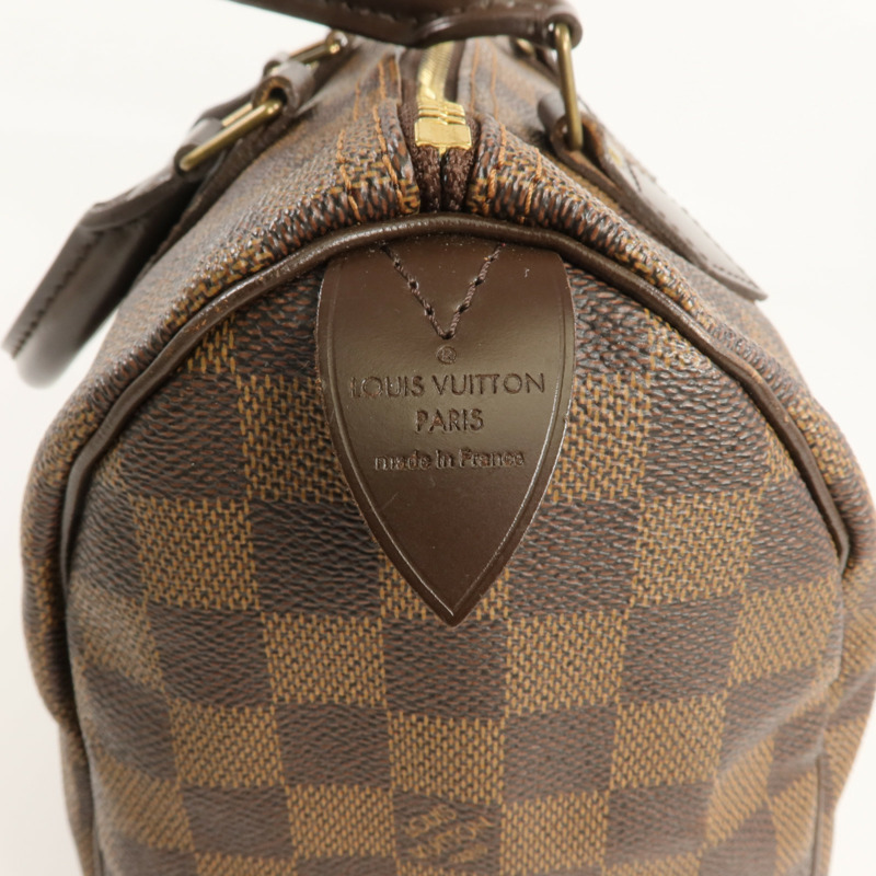 LOUIS VUITTON Damier Speedy 25金扣手挽袋-7