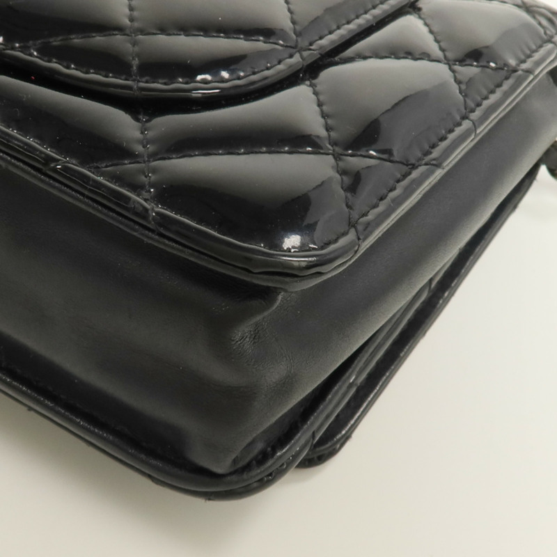 CHANEL 漆皮皮革Wallet On Chain銀扣鏈帶肩背袋-7