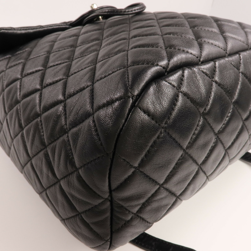 CHANEL 羊皮皮革Backpack銀扣背包-6