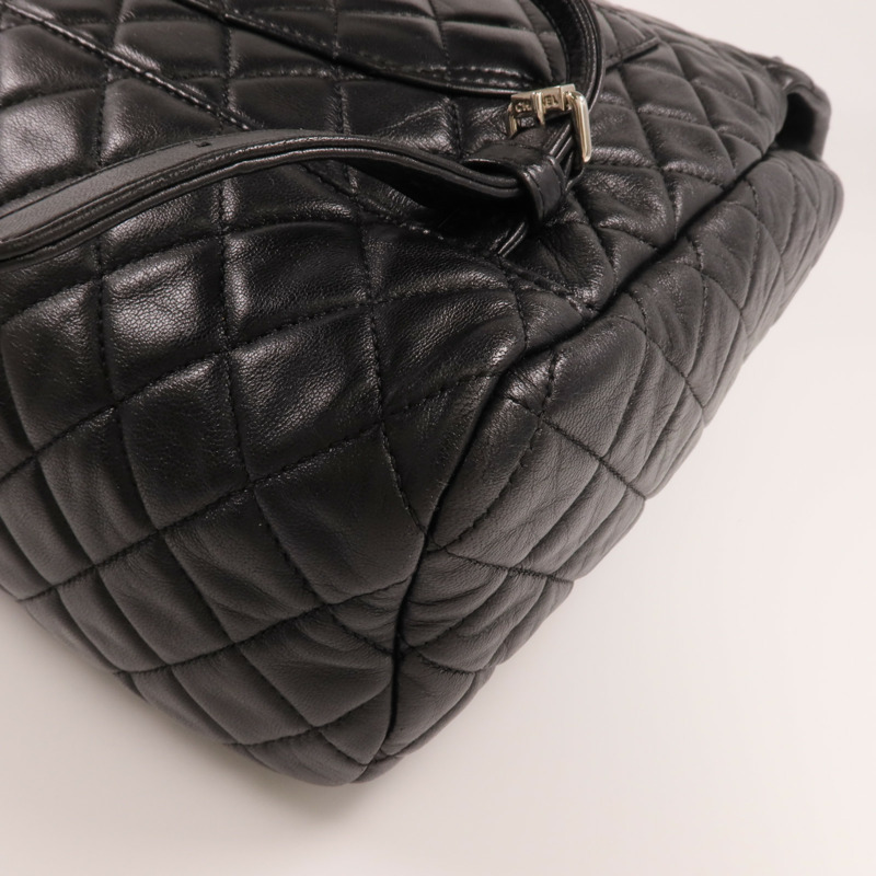 CHANEL 羊皮皮革Backpack銀扣背包-7