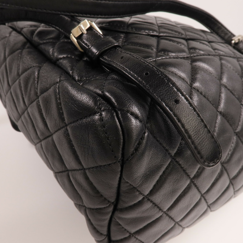 CHANEL 羊皮皮革Backpack銀扣背包-8