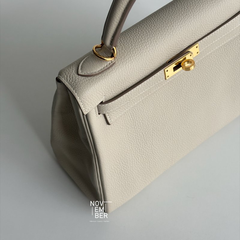 99新🆕 全配有購證🙌🏻 天菜包款🤍 Hermès 愛馬仕 Kelly 25 奶昔白金釦-2