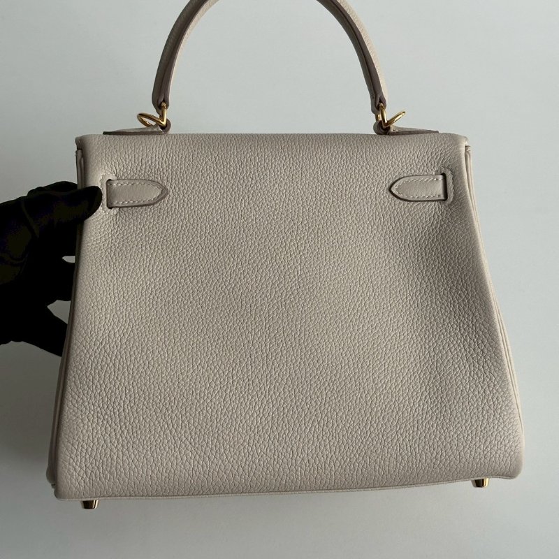 99新🆕 全配有購證🙌🏻 天菜包款🤍 Hermès 愛馬仕 Kelly 25 奶昔白金釦-6