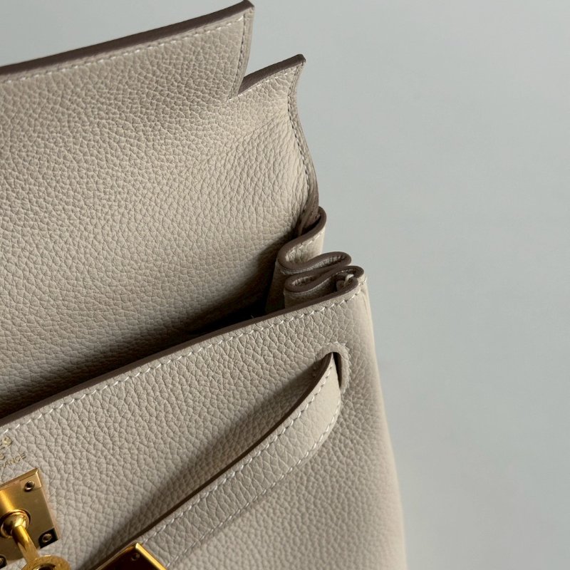 99新🆕 全配有購證🙌🏻 天菜包款🤍 Hermès 愛馬仕 Kelly 25 奶昔白金釦-11