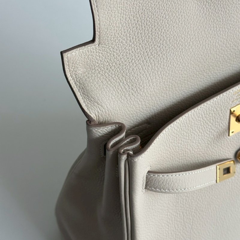 99新🆕 全配有購證🙌🏻 天菜包款🤍 Hermès 愛馬仕 Kelly 25 奶昔白金釦-12