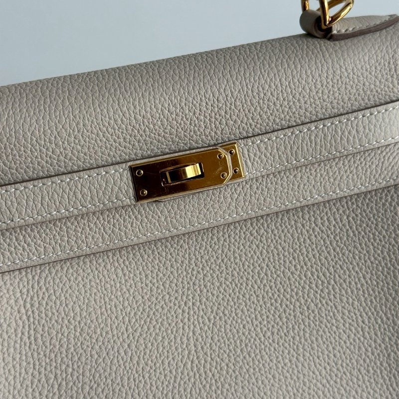 99新🆕 全配有購證🙌🏻 天菜包款🤍 Hermès 愛馬仕 Kelly 25 奶昔白金釦-15