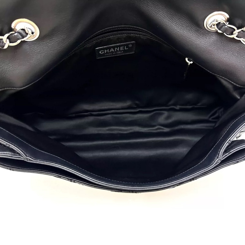 CHANEL 外縫機場包 黑色牛皮 尺寸34*18*5-8