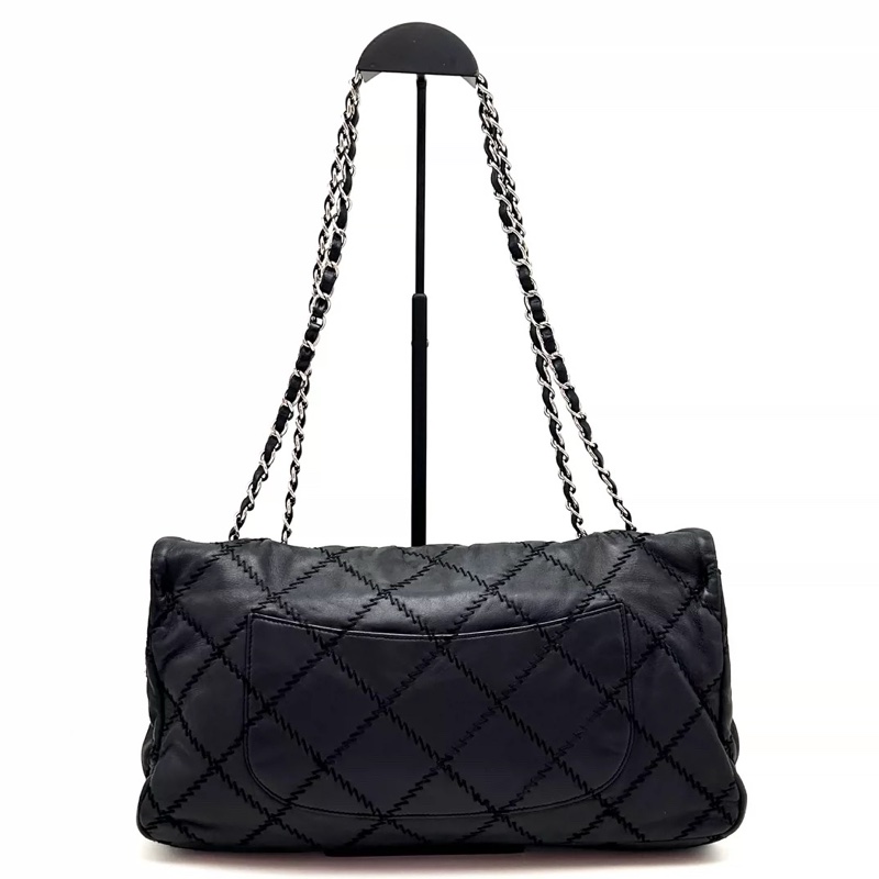 CHANEL 外縫機場包 黑色牛皮 尺寸34*18*5 成色好-2