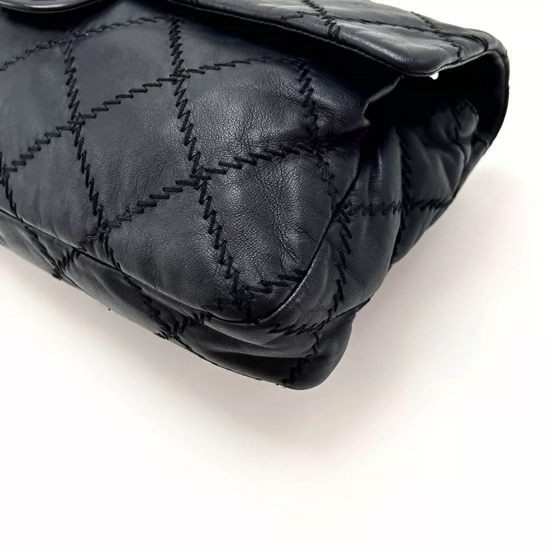CHANEL 外縫機場包 黑色牛皮 尺寸34*18*5 成色好-4