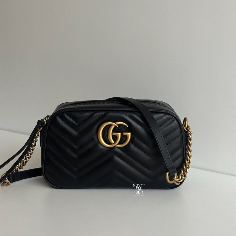 99新🆕 全配有購證🙌🏻 Gucci 古馳 GG相機包 黑金-0