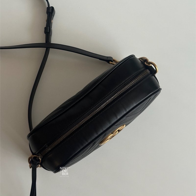 99新🆕 全配有購證🙌🏻 Gucci 古馳 GG相機包 黑金-2