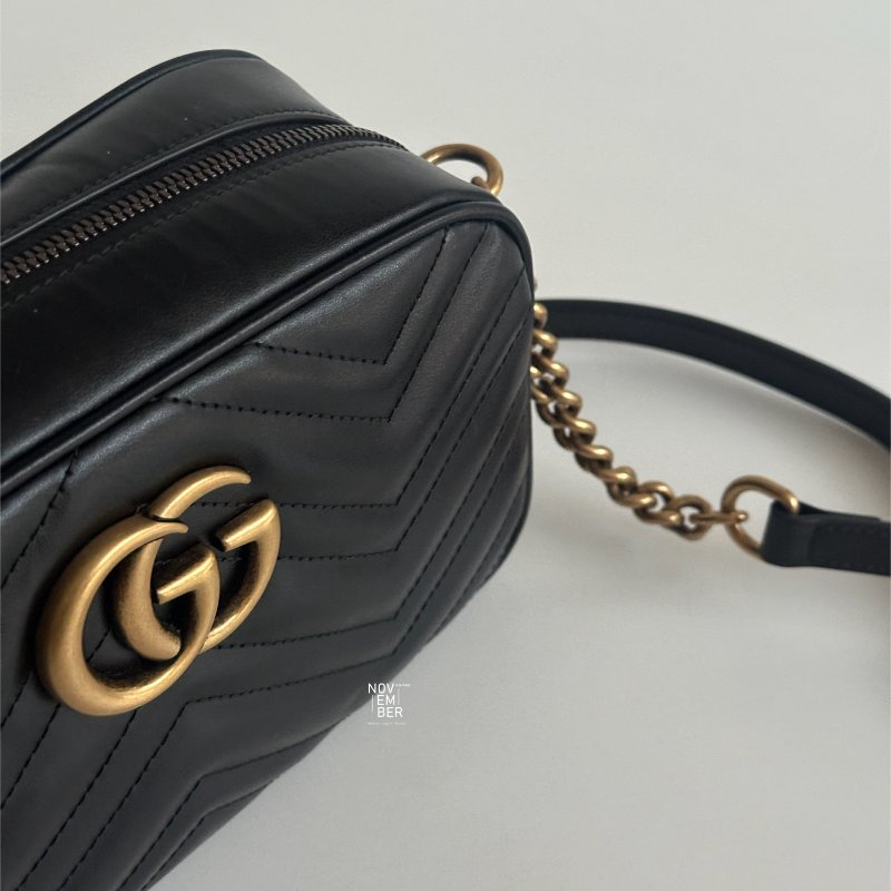 99新🆕 全配有購證🙌🏻 Gucci 古馳 GG相機包 黑金-3